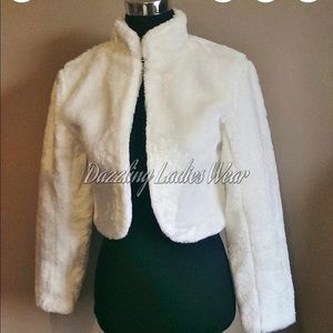 Evening Faux Fur Bolero Jacket Shawl Wrap